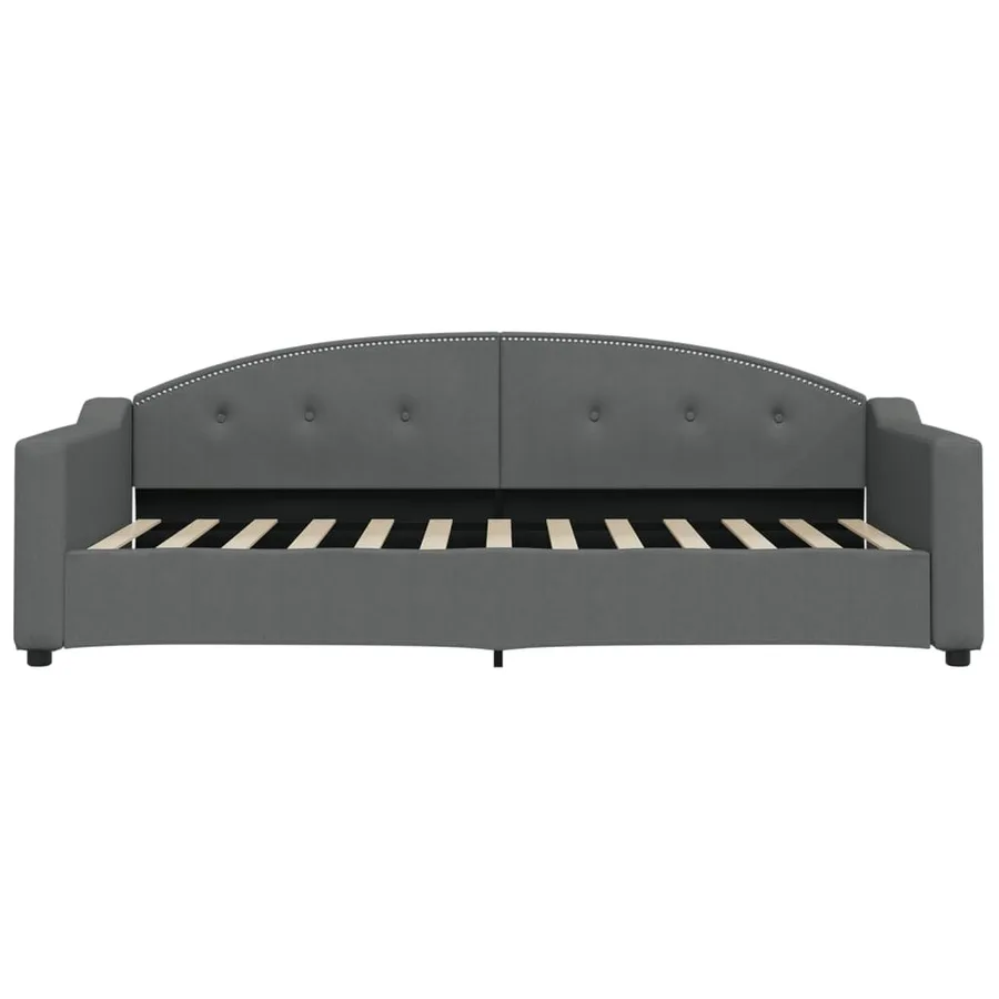 Lit de jour avec matelas gris foncé 90x200 cm tissu - 4