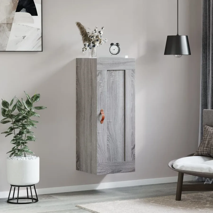 Armoire murale sonoma gris 34,5x34x90 cm bois d'ingénierie - 3