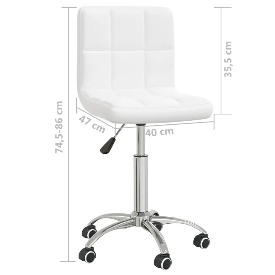 Chaise pivotante de salle à manger Blanc Similicuir - 8