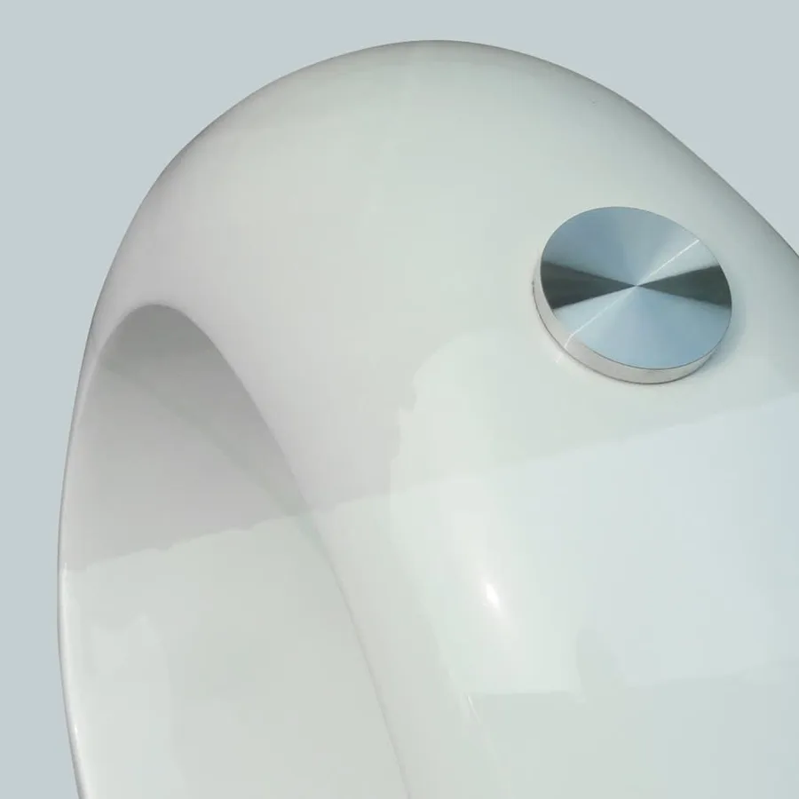 Table basse avec dessus de table en verre ovale Blanc brillant - 3