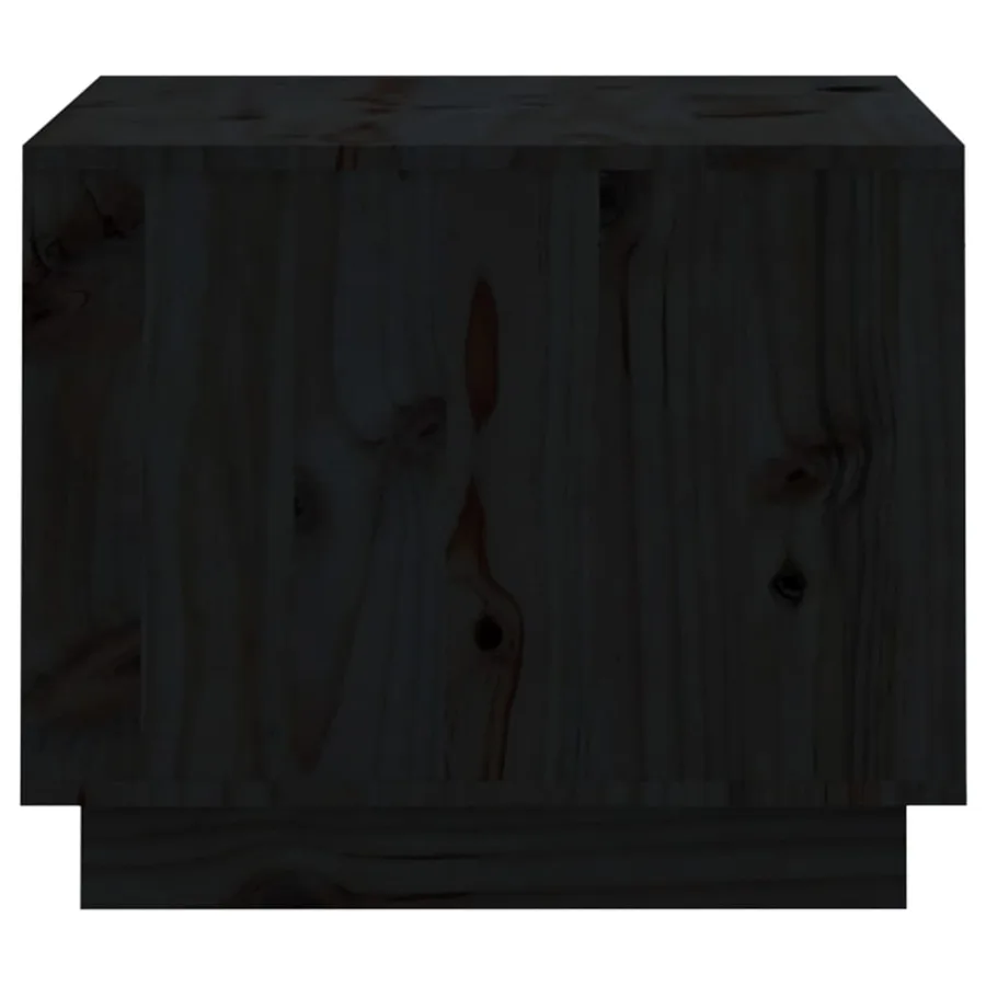 Table basse Noir 120x50x40,5 cm Bois massif de pin - 7