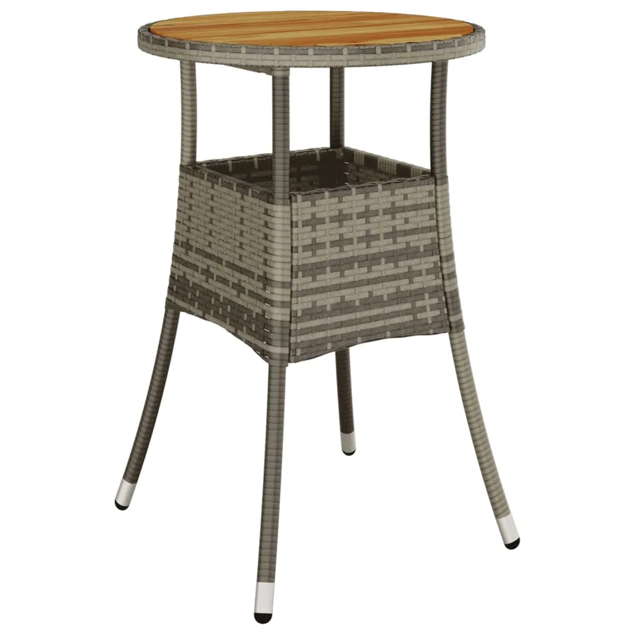 Ensemble de bistro de jardin 3 pcs coussins gris poly rotin - 5