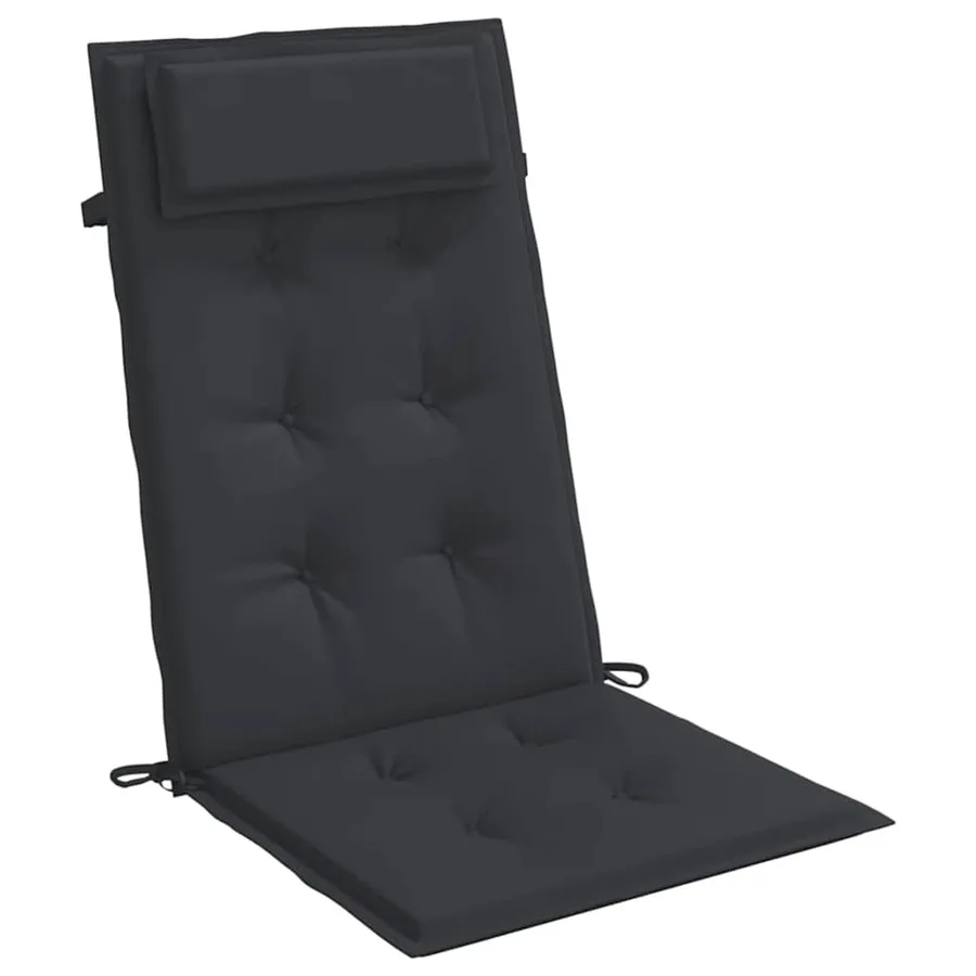 Coussins de chaise à dossier haut lot de 2 noir tissu oxford - 5