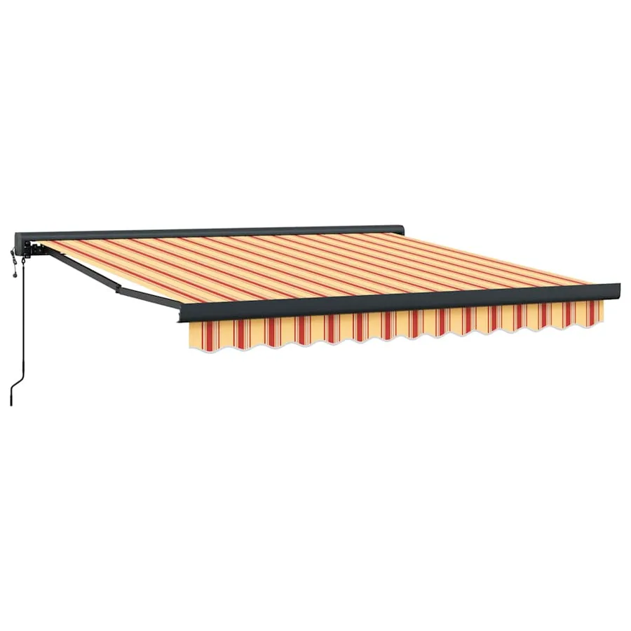 Auvent rétractable jaune et blanc 3,5x2,5 m tissu et aluminium - 2