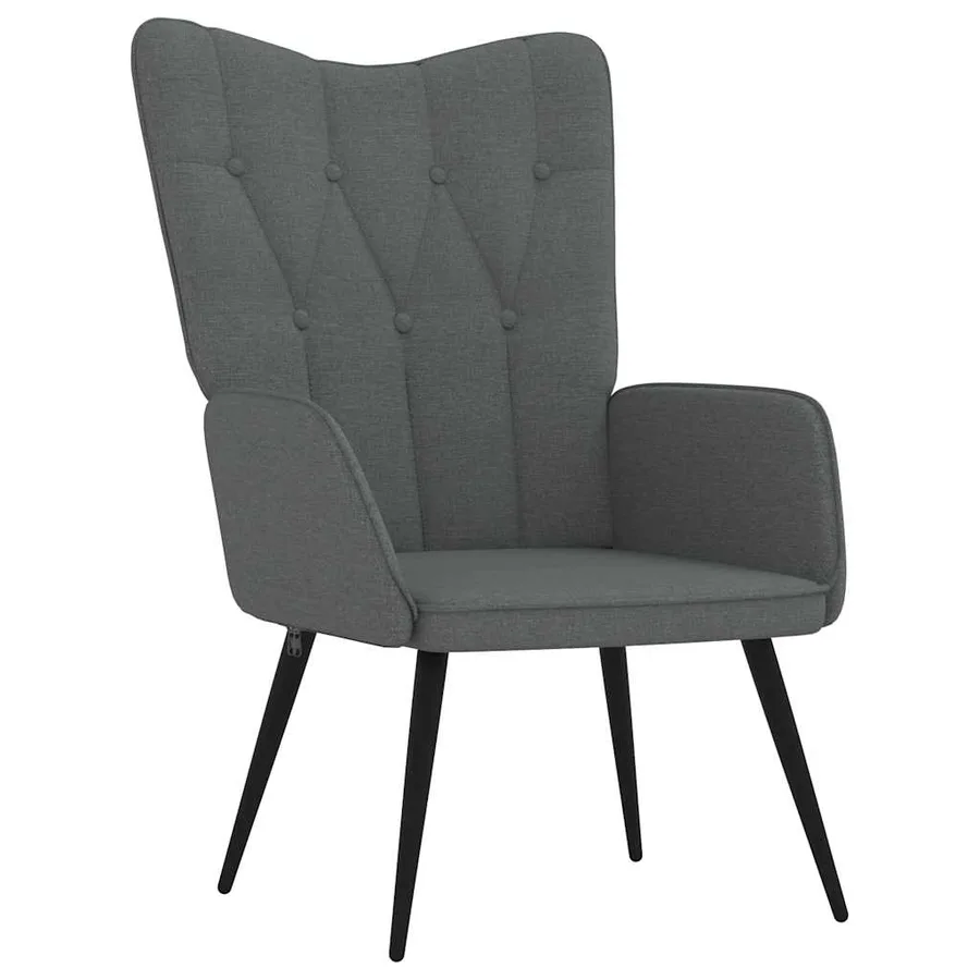 Chaise de relaxation Gris foncé Tissu - 2