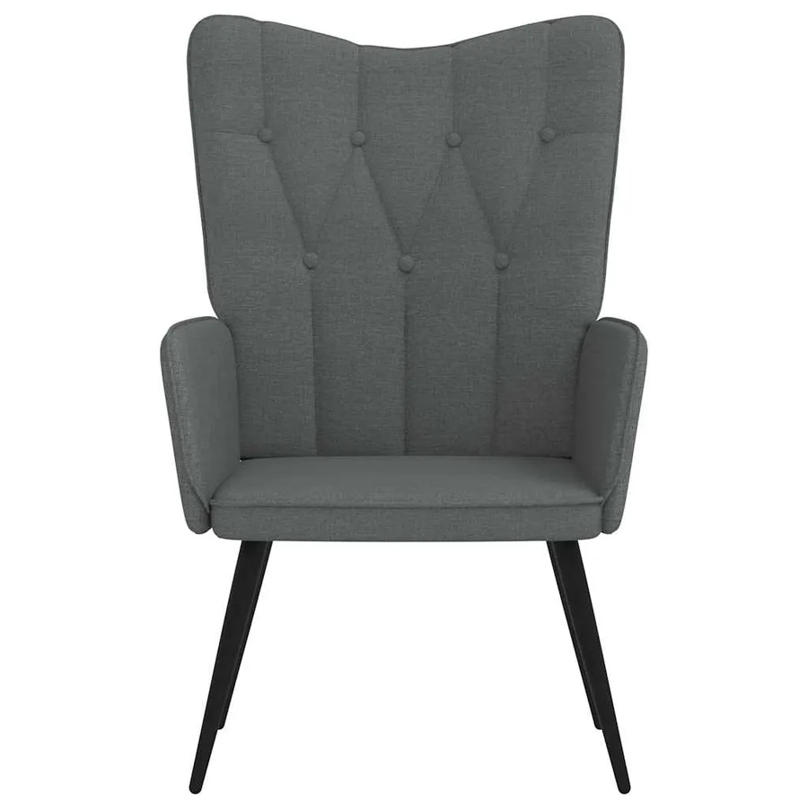 Chaise de relaxation Gris foncé Tissu - 3