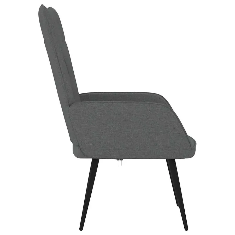 Chaise de relaxation Gris foncé Tissu - 4