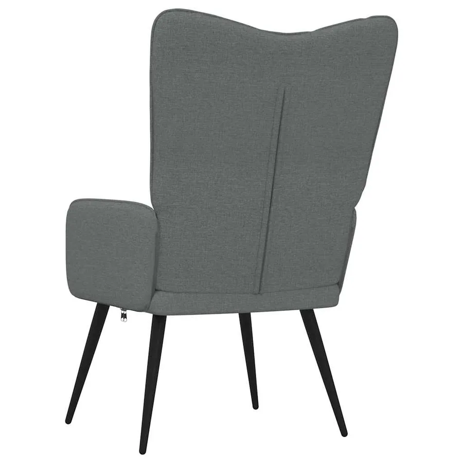 Chaise de relaxation Gris foncé Tissu - 5