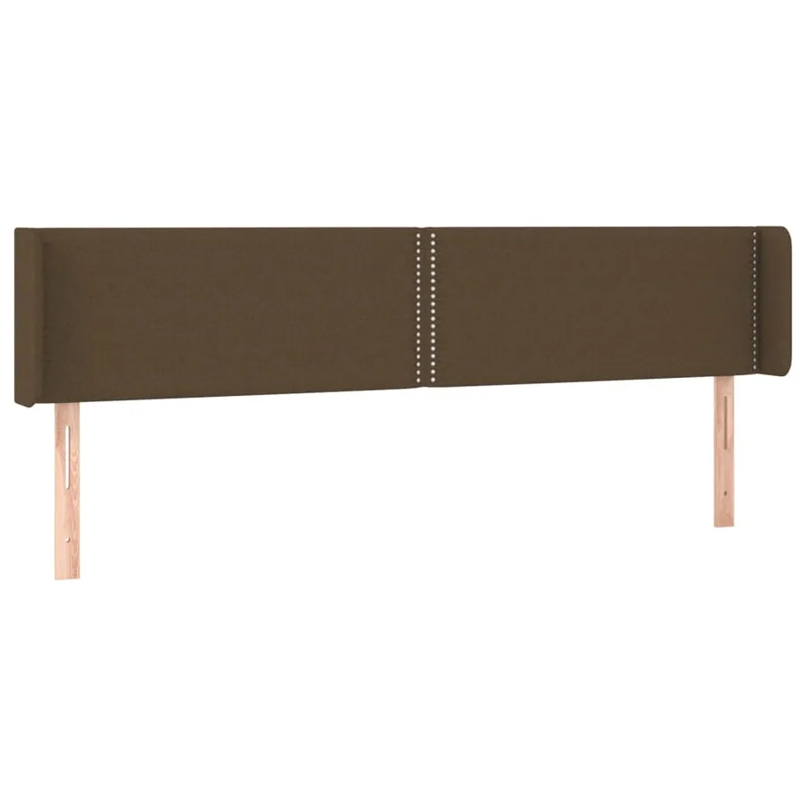 Tête de lit avec oreilles Marron Foncé 203x16x78/88 cm Tissu - 2