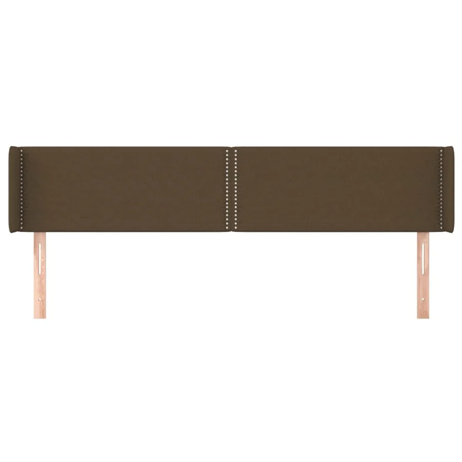 Tête de lit avec oreilles Marron Foncé 203x16x78/88 cm Tissu - 3