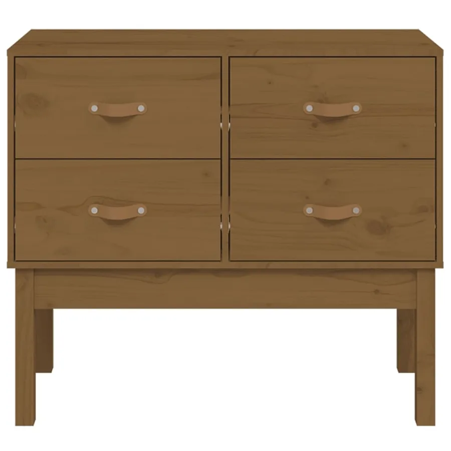 Armoire console Marron miel 90x40x78 cm Bois de pin solide - 3