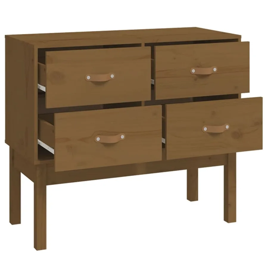 Armoire console Marron miel 90x40x78 cm Bois de pin solide - 4