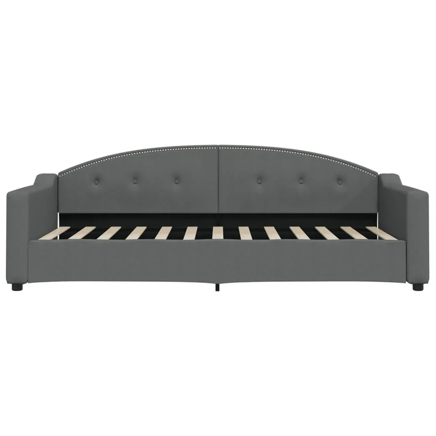 Lit de repos sans matelas gris foncé 90x200 cm tissu - 3