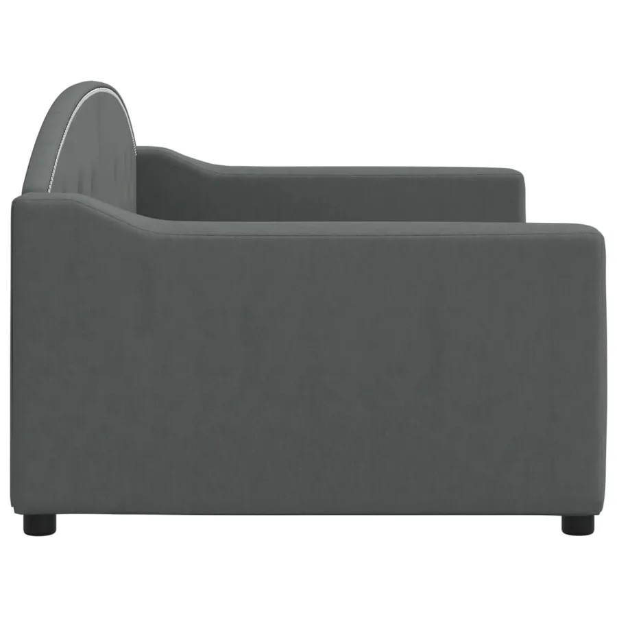 Lit de repos sans matelas gris foncé 90x200 cm tissu - 4