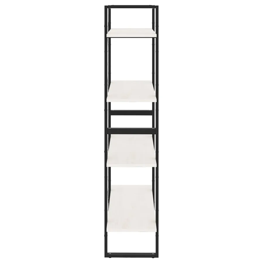 Bibliothèque à 4 niveaux Blanc 80x30x140 cm Bois de pin massif - 6