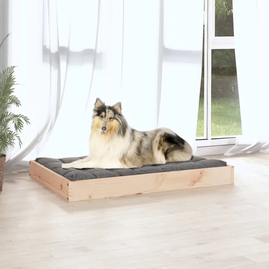 Lit pour chien 91,5x64x9 cm Bois de pin solide - 3