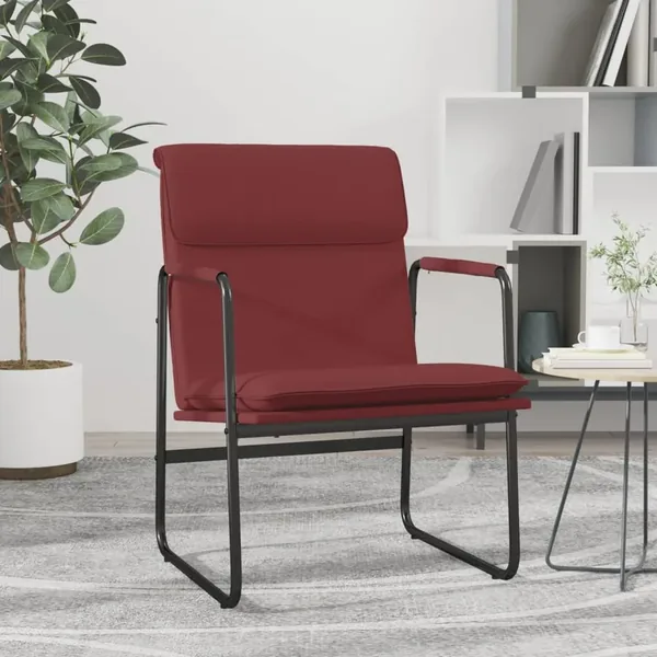 Chaise longue Rouge bordeaux 55x64x80 cm Similicuir