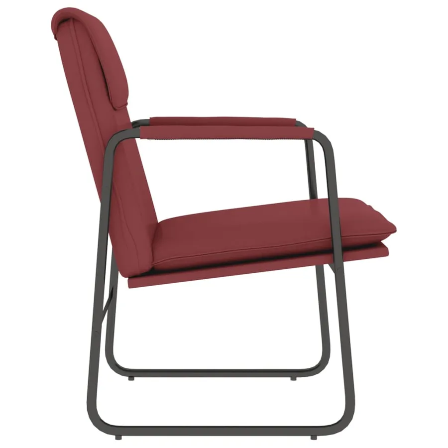 Chaise longue Rouge bordeaux 55x64x80 cm Similicuir - 4