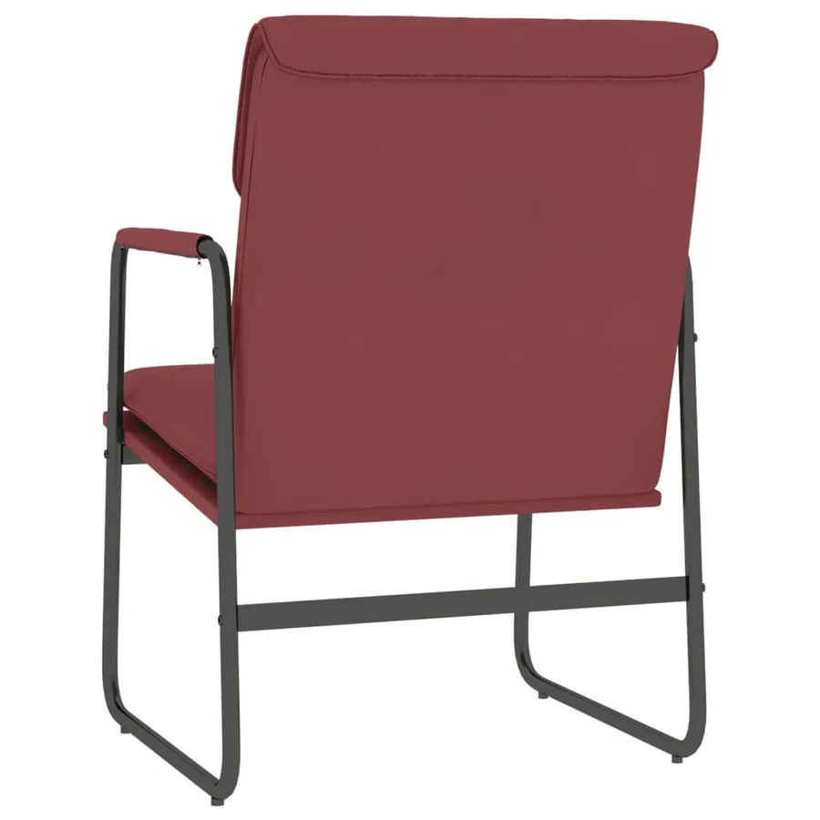 Chaise longue Rouge bordeaux 55x64x80 cm Similicuir - 5