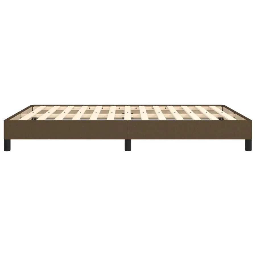 Cadre de lit sans matelas marron foncé 140x190 cm tissu - 6