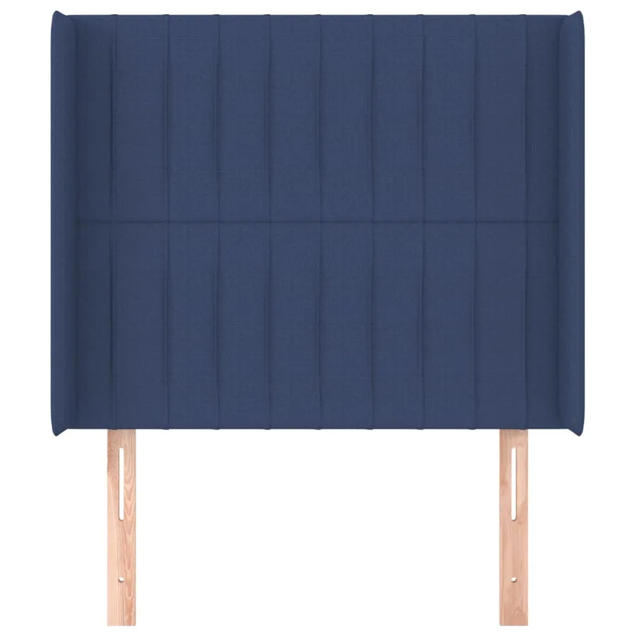 Tête de lit avec oreilles Bleu 103x16x118/128 cm Tissu - 3