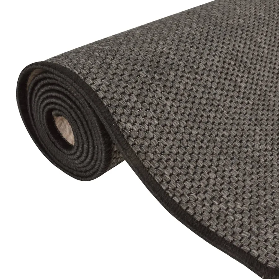 Tapis de couloir aspect sisal anthracite 50x250 cm - 5