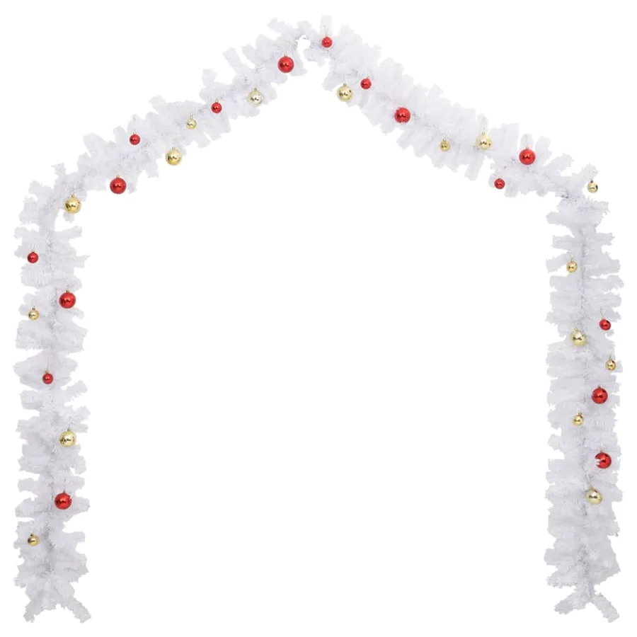 Guirlande de Noël décorée avec boules Blanc 5 m - 3