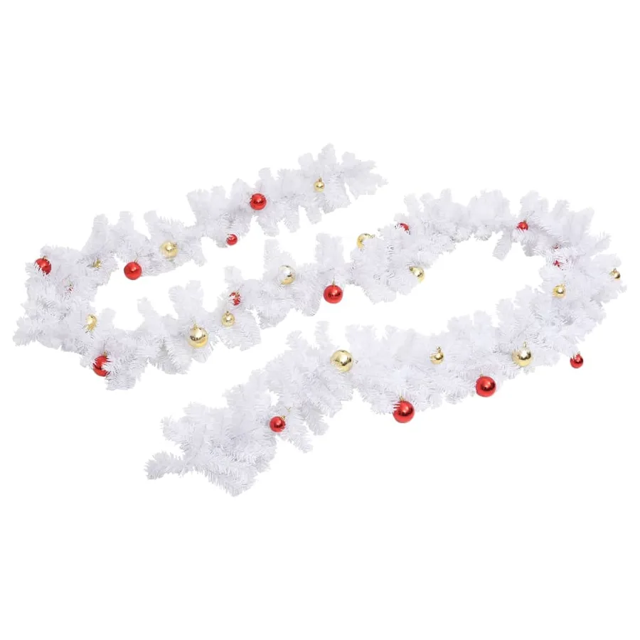 Guirlande de Noël décorée avec boules Blanc 5 m - 4