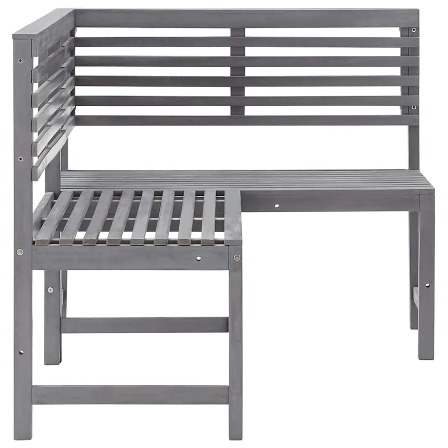 Banc d'angle de jardin Gris 140 cm Bois solide d'acacia - 4