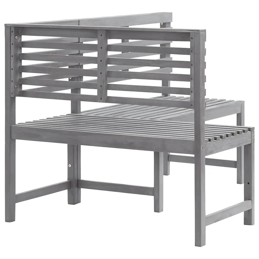 Banc d'angle de jardin Gris 140 cm Bois solide d'acacia - 6