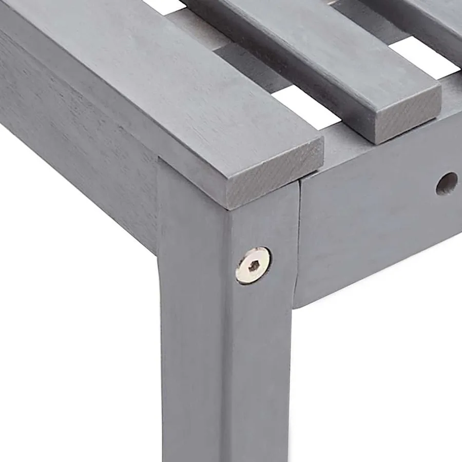 Banc d'angle de jardin Gris 140 cm Bois solide d'acacia - 7