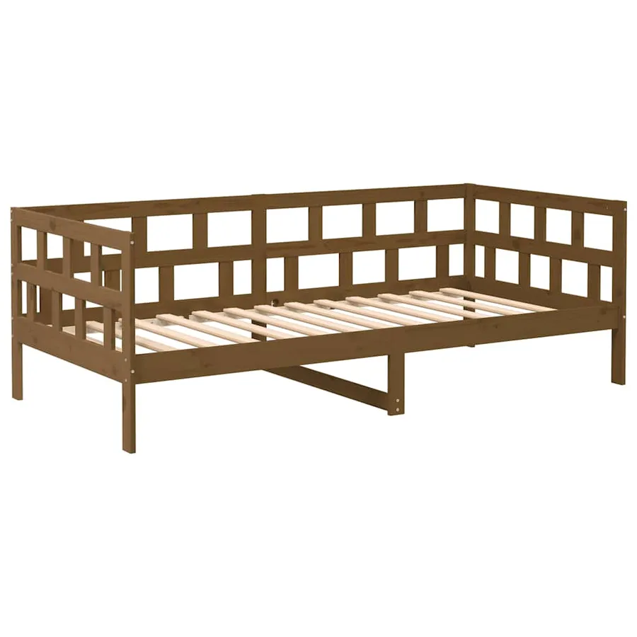 Lit de jour sans matelas marron miel bois pin massif 80x200 cm - 2