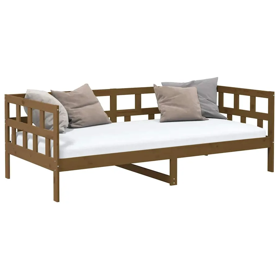 Lit de jour sans matelas marron miel bois pin massif 80x200 cm - 3
