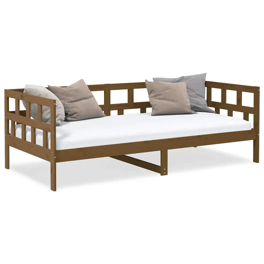 Lit de jour sans matelas marron miel bois pin massif 80x200 cm - 4