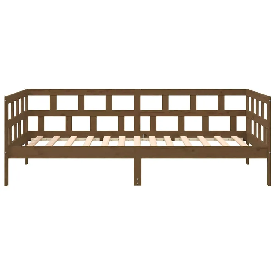 Lit de jour sans matelas marron miel bois pin massif 80x200 cm - 5