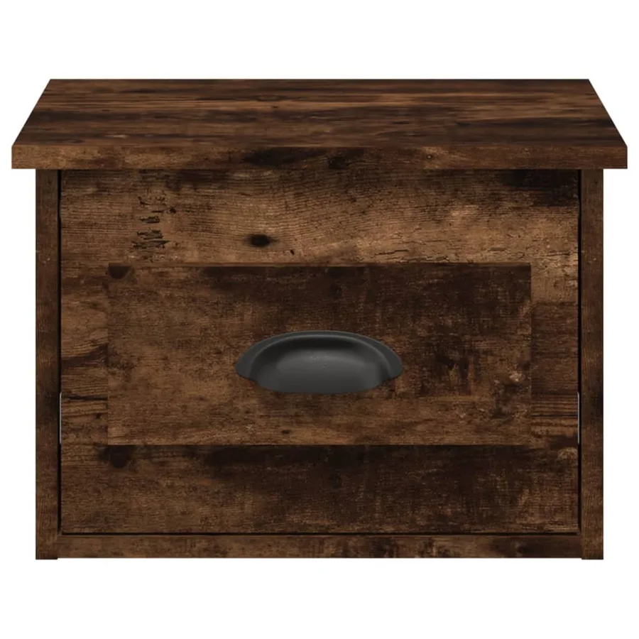 Table de chevet murale chêne fumé 41,5x36x28 cm - 6