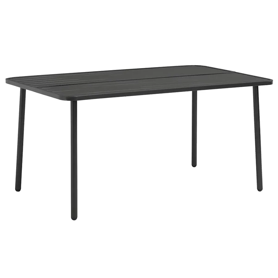 Ensemble à manger de jardin 5 pcs Acier Gris foncé - 3