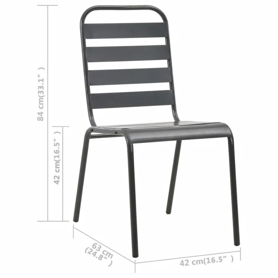 Ensemble à manger de jardin 5 pcs Acier Gris foncé - 8