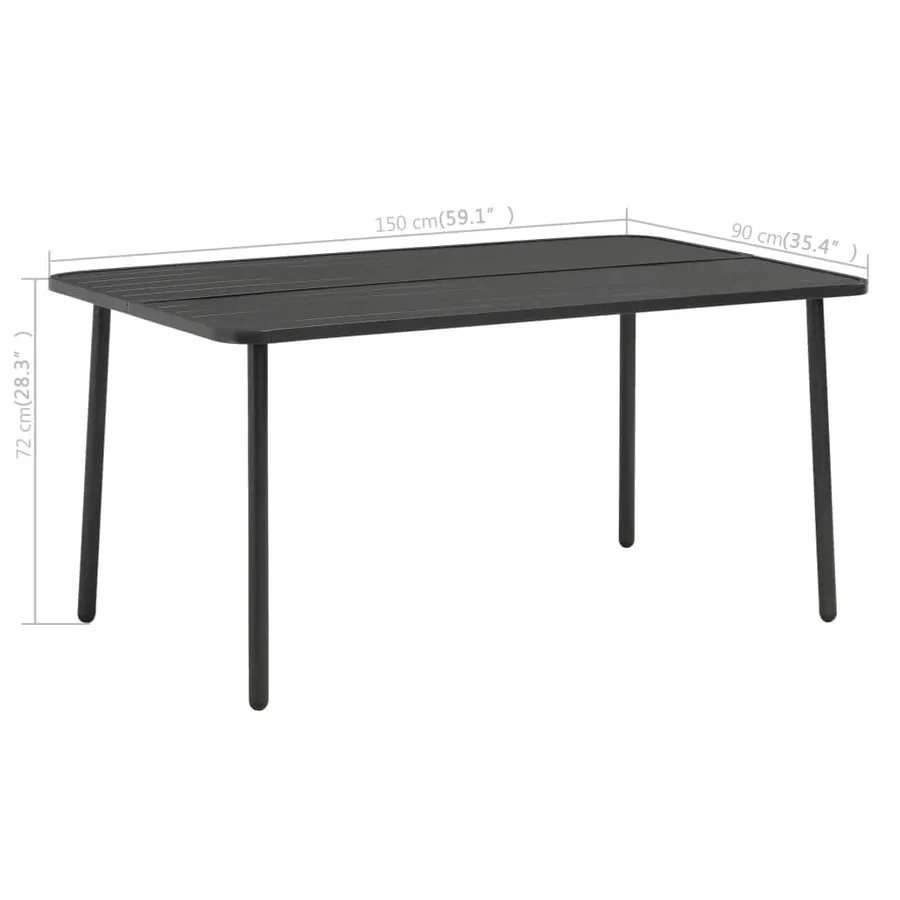 Ensemble à manger de jardin 5 pcs Acier Gris foncé - 9