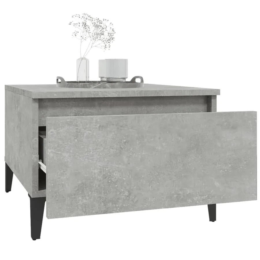 Tables d'appoint 2 pcs Gris béton 50x46x35 cm Bois d'ingénierie - 5