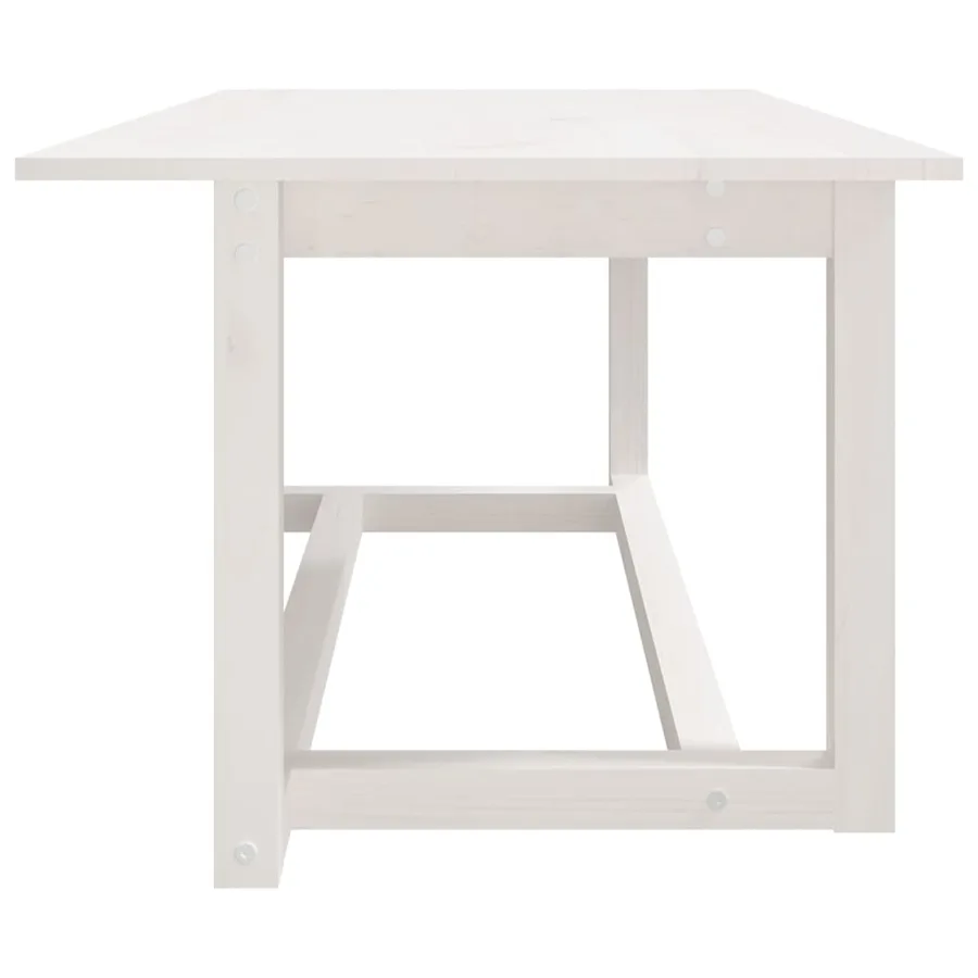 Table basse Blanc 110x55x45 cm Bois massif de pin - 4