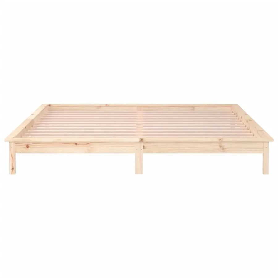 Cadre de lit à LED sans matelas 120x200 cm bois massif - 7