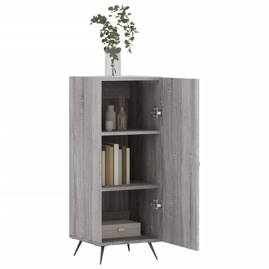 Buffet Sonoma gris 34,5x34x90 cm Bois d'ingénierie - 4
