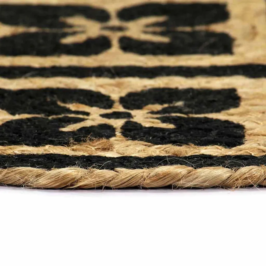 Napperons 6 pcs Noir 38 cm Rond Jute - 3