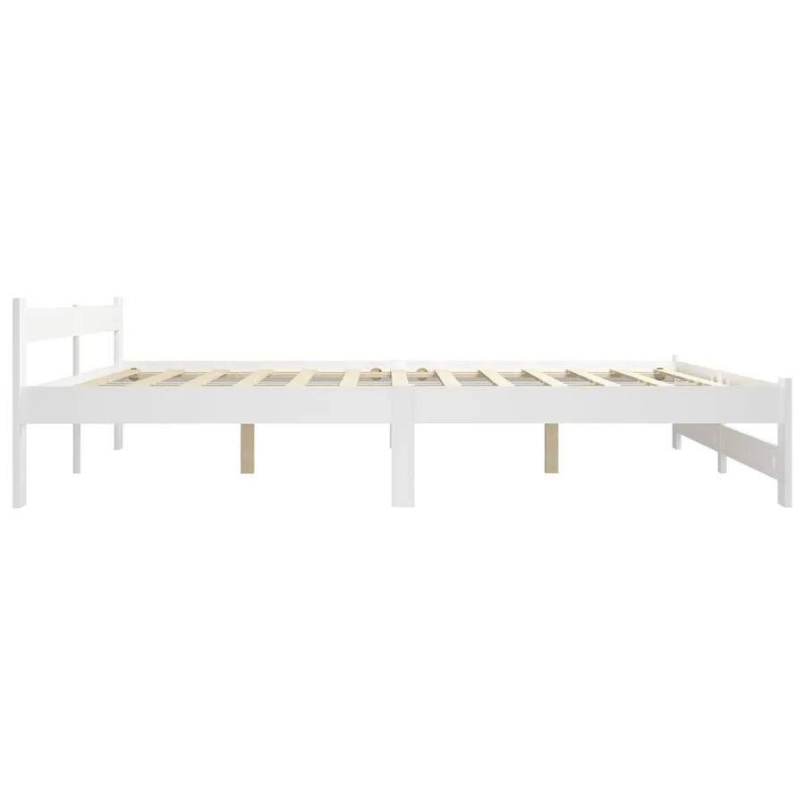 Cadre de lit sans matelas blanc bois de pin massif 120x200 cm - 4