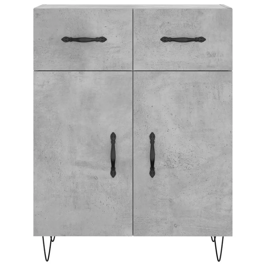 Buffet gris béton 69,5x34x90 cm bois d'ingénierie - 6