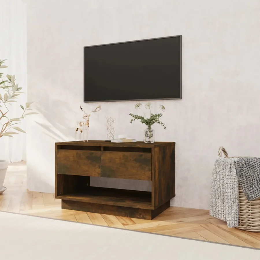 Meuble TV chêne fumé 70x41x44 cm bois d'ingénierie - 3