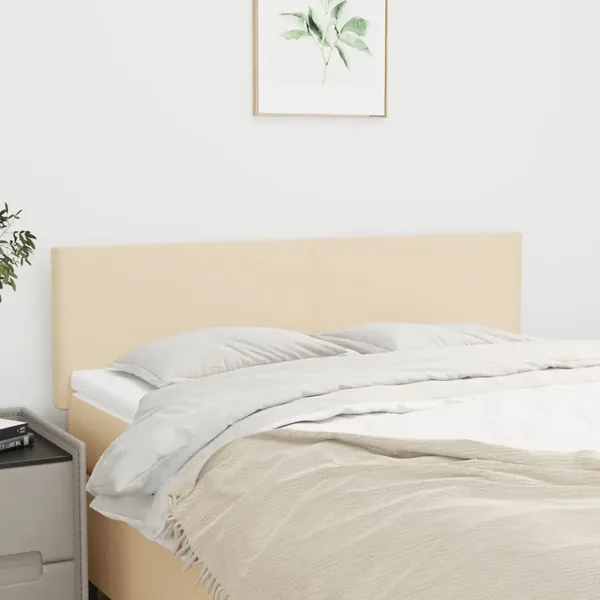 Têtes de lit Crème 144x5x78/88 cm Tissu