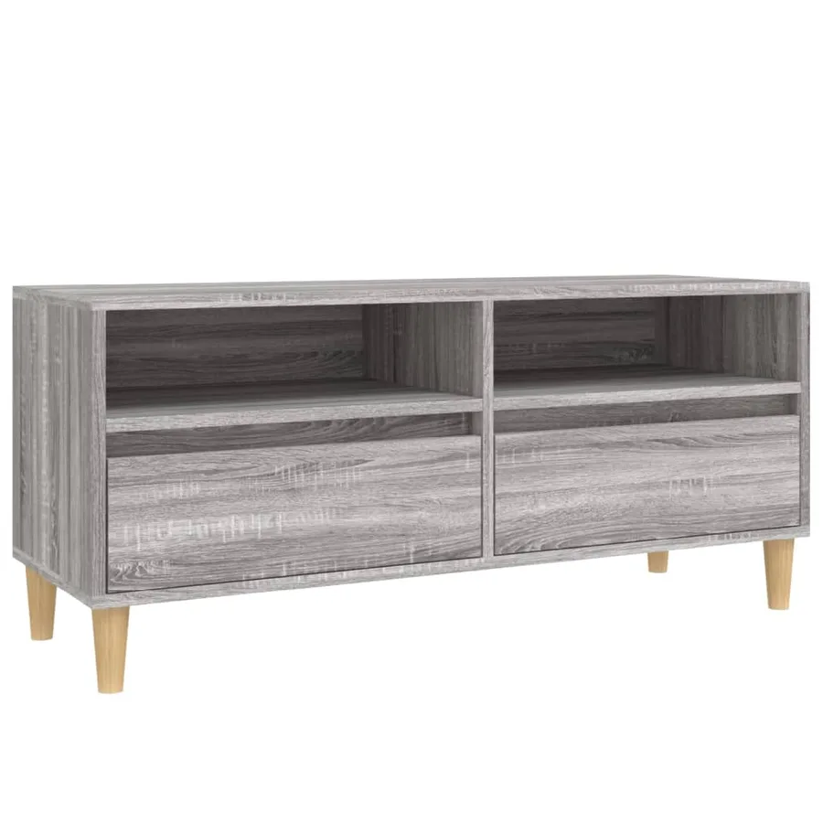 Meuble TV sonoma gris 100x34,5x44,5 cm bois d'ingénierie - 2