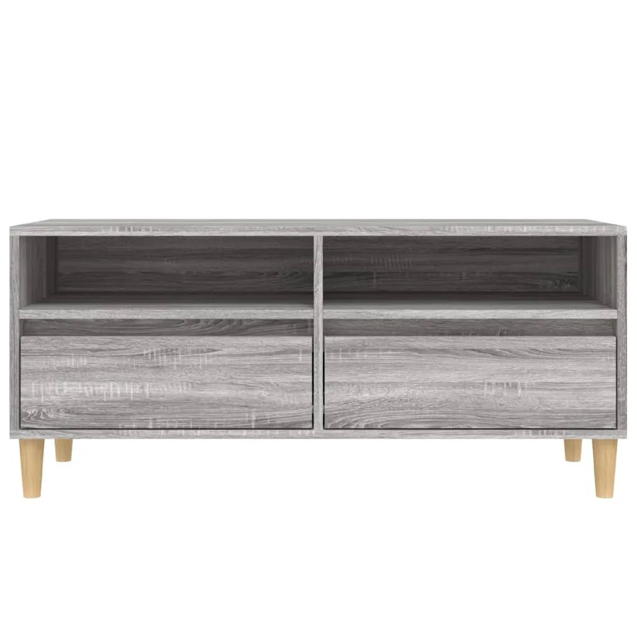 Meuble TV sonoma gris 100x34,5x44,5 cm bois d'ingénierie - 6